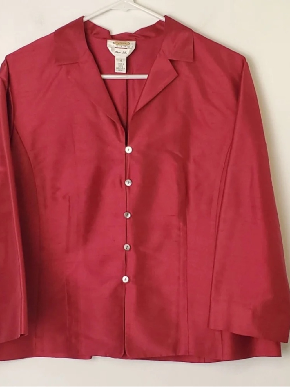 Classic Red Button-Front Men’s Shirt Jacket